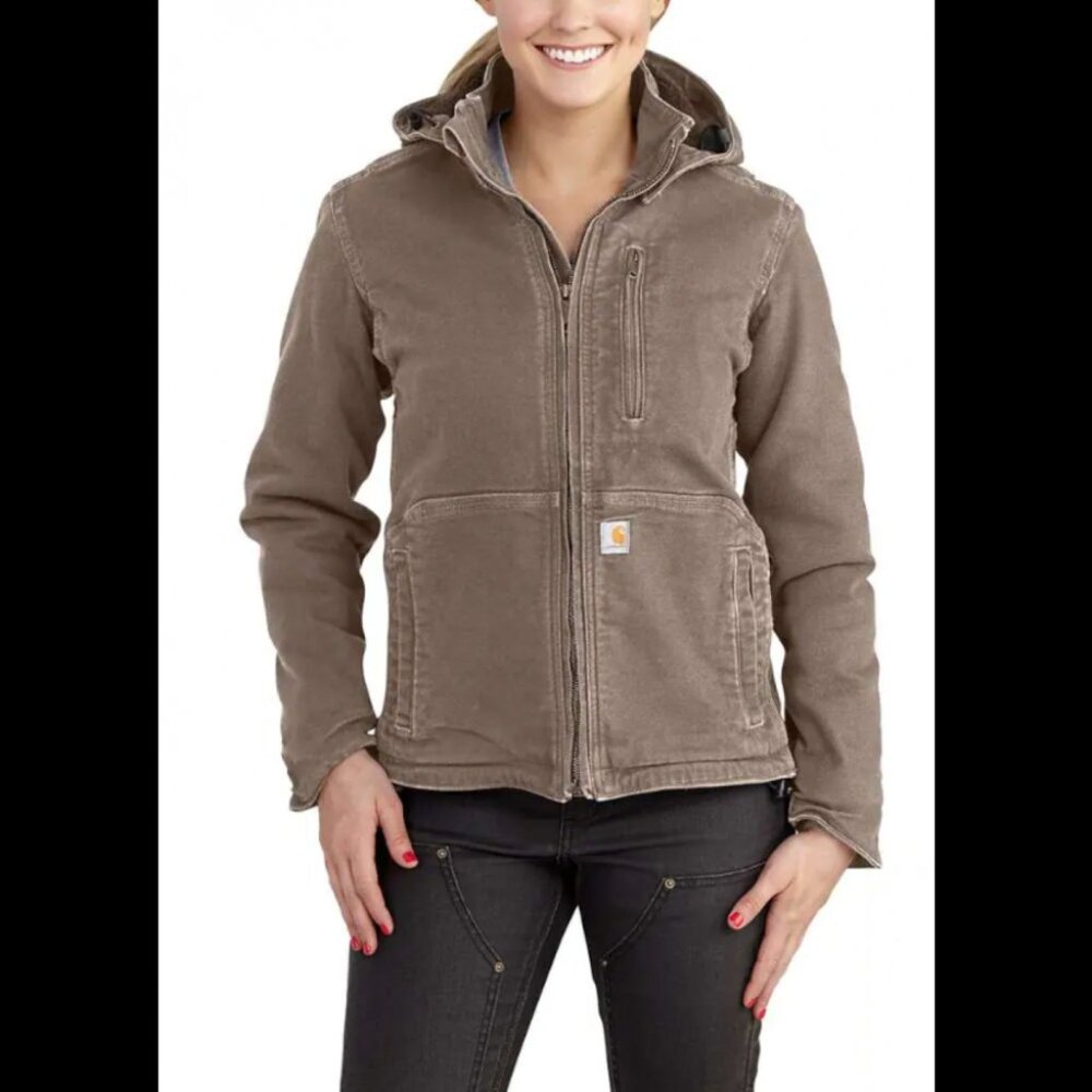 Carhartt Ladies Full Swing Loose Fit Washed Duck Sherpa Lined Jacket - L (12-14) - Picture 9 of 9